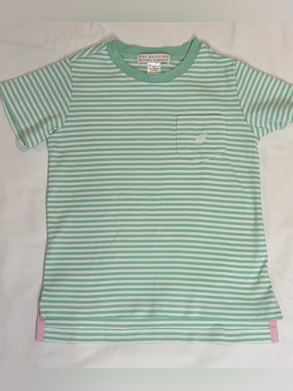 The Beaufort Bonnet Co Green Striped Carter Crew Neck sz 3T EUC
